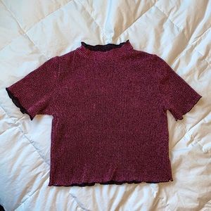 Sparkly purple-pink top. Super fun.